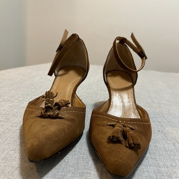 ZARA Brown suede Pointed Toe Wedge Shoes | 36 - Picture 5 of 11